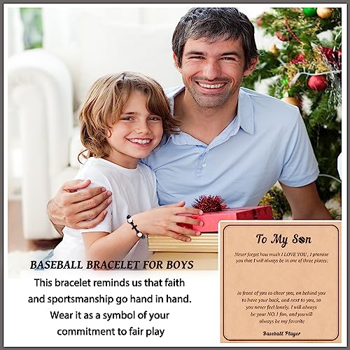 image for HGDEER Gifts for Son, Christmas Gifts for Son, Baseball Bracelets Acce