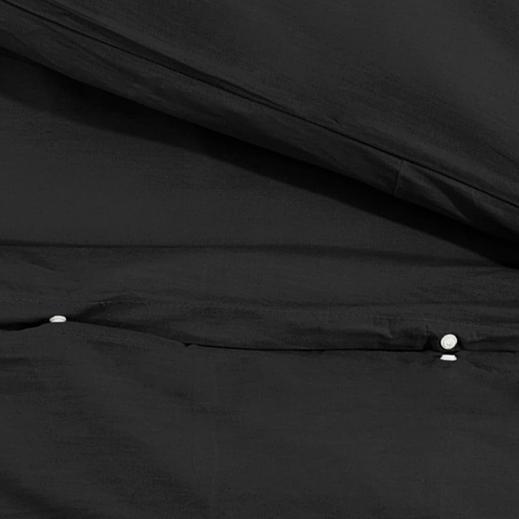Set Copripiumino Nero 260x240 cm in Cotone, Casa e Giardino,Biancheria,Lenzuola e Coperte,Copripiumini, 1.18kg-136116