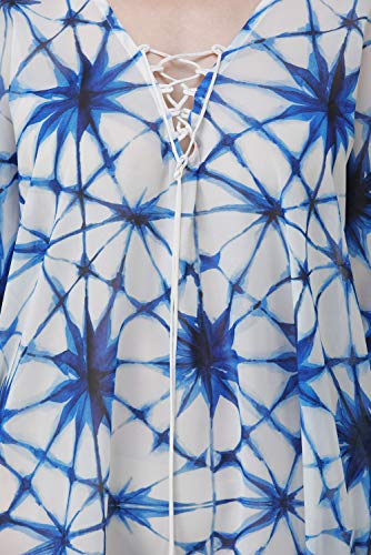 Image of RAVI RAJORIA Georgette Digital Printed Beach Wear Kaftan Blue Free Size R800 | Multi Color 2