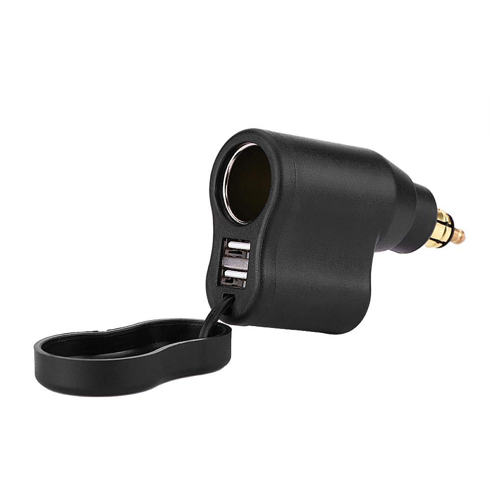 Nikou Caricabatterie per moto Adattatore di alimentazione Accendisigari 12-24V 3.3A Compatibile con spina DIN Hella