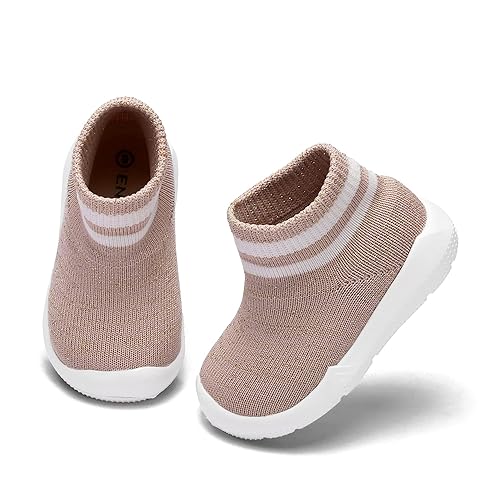 Image of Engtoy Baby Shoes Baby Sock Shoes Baby Walking Shoes Infant Non-Slip Breathable Slippers with Soft Rubber Sole Baby Boys Girls Slip On Sneakers