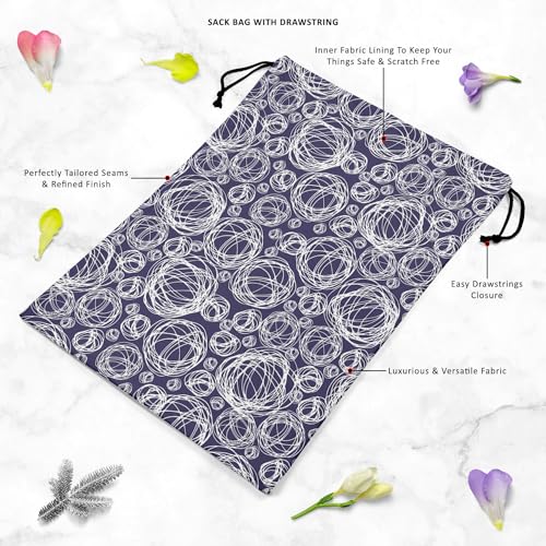 Image of ArtzFolio Doodle Circles D1 | Reusable Sack Bag | Bag for Gym, Storage, Vegetable & Travel