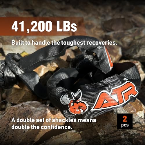 Image of Soft Shackles 1 /2 x 24 in, 41,200 lb, 2 Pack for Off-Road Recovery | Two 41,200 lb UHMWPE soft shackles for winching, towing and off-road recovery; lightweight, rustproof and safer than steel