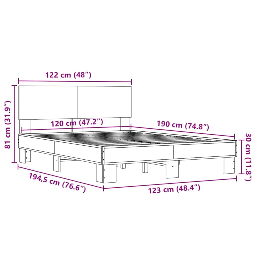 Legno multistrato con contenitore Rovere fumo 120x190 cm