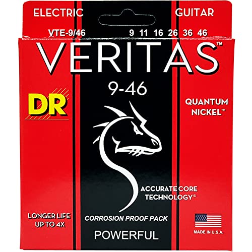 DR String VTE-9/46 Veritas Jeu de cordes pour guitare electrique - Les Beatles, Paul McCartney, John Lennon, RIngo Starr, George Harrison DR String VTE-9/46 Veritas Jeu de cordes pour guitare electrique