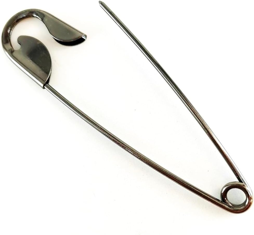 Littledream 2X Safety Pins 5 inch Stainless Steel Large Size Black Color for Jumbo Blanket Giant Safety Pins Heavy Duty Sewing, Quilting Craft Diaper Laundry Bag Clothes Fabric Upholstery