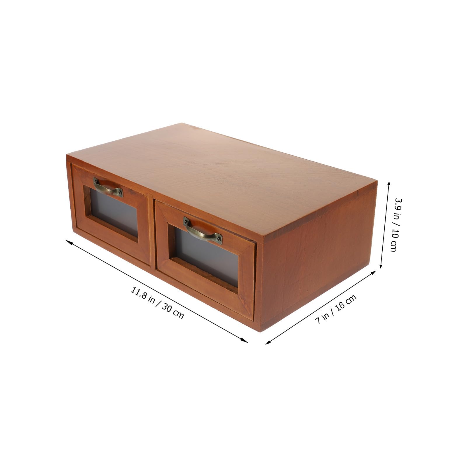 Caja de Almacenamiento Tipo Cajón de Madera Marrón para Oficina y Salón