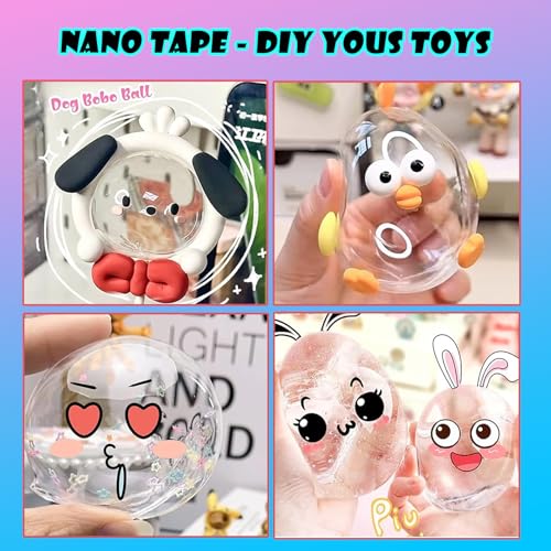 Iooz IFD15 Nano Tape Bubble Kit For Kids, Nano Double Sided Adhesive Tape Bubbles, 4Pcs Nano Tape Toys Kit For Boys And Girls Party Favors And Kids Craft Fidget Toys Set thumb #4