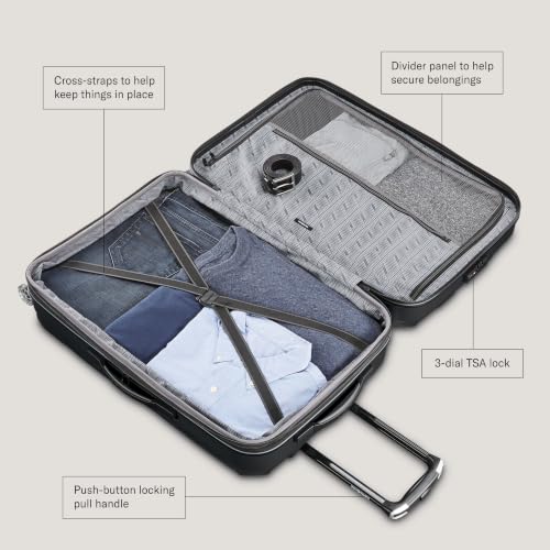 Image of Samsonite Centric 2 Hardside Expandable Luggage with Spinner Wheels, Black, Checked-Large 28-Inch