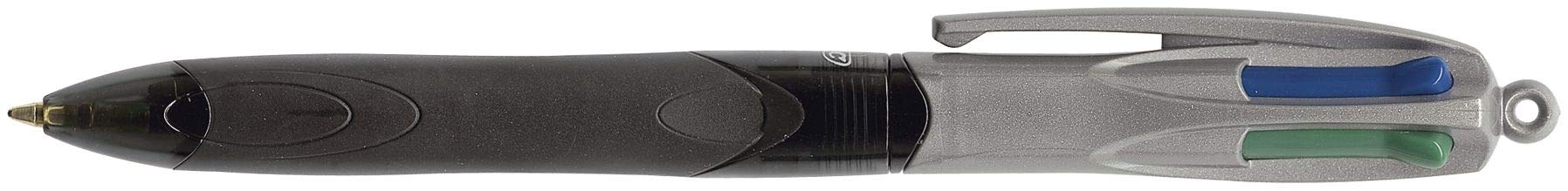 BIC 4 Colours Grip PRO Clip-on retractable ballpoint pen Moyen Noir, Bleu, Vert, Rouge 12pièce(s) - Stylos à bille (Noir, Bleu, Vert, Rouge, Noir, Gris, Clip-on retractable ballpoint pen, Moyen, 1 mm, 0,4 mm)