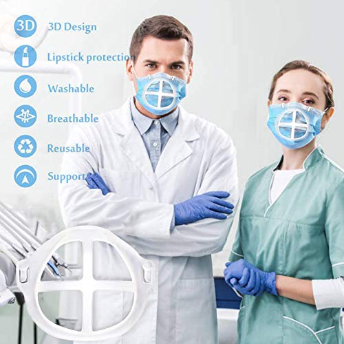 3D Mask Bracket, Silicone Mask Inner Support Frame for Lipstick Protection Reusable Washable Soft Comfortable Face Mask Cool Bracket (10PCS) - Thumbnail 7