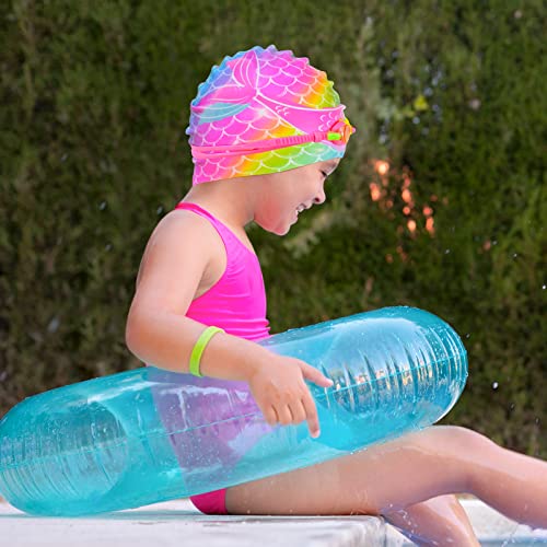 Ausletie Kids Swim Caps For Girls, Silicone Waterproof Swimming Cap For Kids, Durable Comfortable Swimming Caps For Girls(Age 2-6) #TOP6