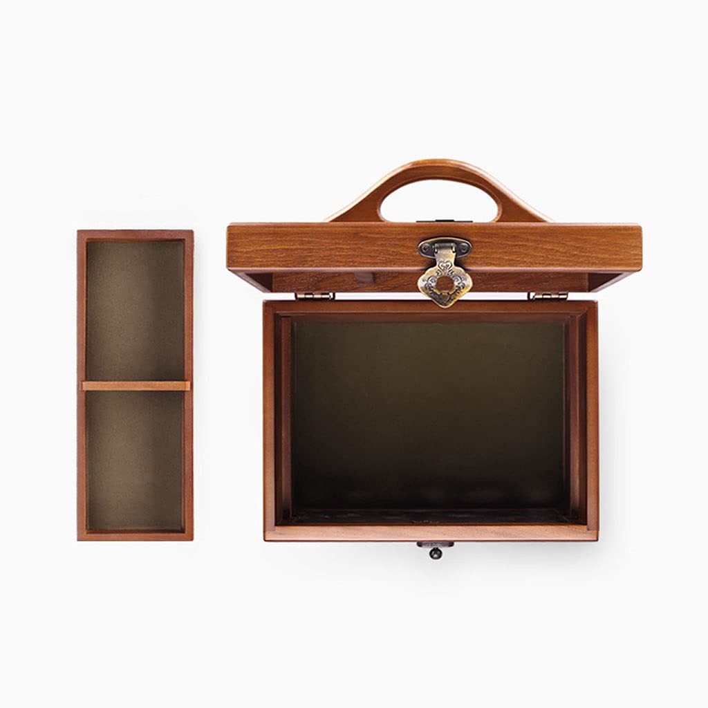 Erste Hilfe Set/Verbandskasten 9.84 Zoll Hölzerne medizinische Box Erste Hilfe Box Containerbox Tragbare Aufbewahrungsbox Familie Erste-Hilfe-Kit Retro Medizin-Box Familienmedizin Box