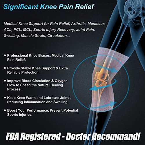 Image of NEENCA Professional Knee Brace for Women, Compression Knee Sleeve with Patella Gel Pad & Side Stabilizers, Knee Support Bandage for Pain Relief, Running, Workout, Arthritis, ACL, Joint Injury Recovery