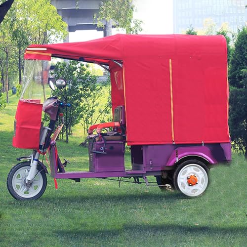 Adult Tricycle Cover, Heavy Duty Waterproof Cover 3 Wheeled Bike Cover, All Weather Use, Electric Tricycle Awning, Dump Truck Rainproof Tarpaulin(Red,120 * 90cm/47.2 * 35.4in)