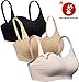iloveSIA Nursing Bras for Breastfeeding, Seamless Supportive Padded Bra for Pregnancy, Comfy Women Sleep Bralette for Mom Maternity Postpartum Full Coverage Black Pink Nude Size M