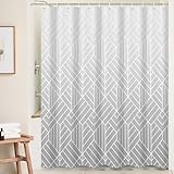 Ttincceer Doccia Tenda Grigio Marmo 180Wx180L Astratto Bianco Geometrico Moderno Bagno Tenda Ombre Lusso Minimalista Arte Tende da Doccia Lavabile Vasca da Bagno Tenda