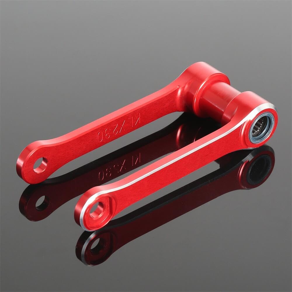 KLX230/R/S/RS Lowering Link -40mm Rear Drop Link Compatible With KLX 230 KLX230R KLX230RS KLX230S 2020-2024 2021 2022 2023,CNC Dirt Bike Rear Suspension Linkage Arm Accessories (Red)