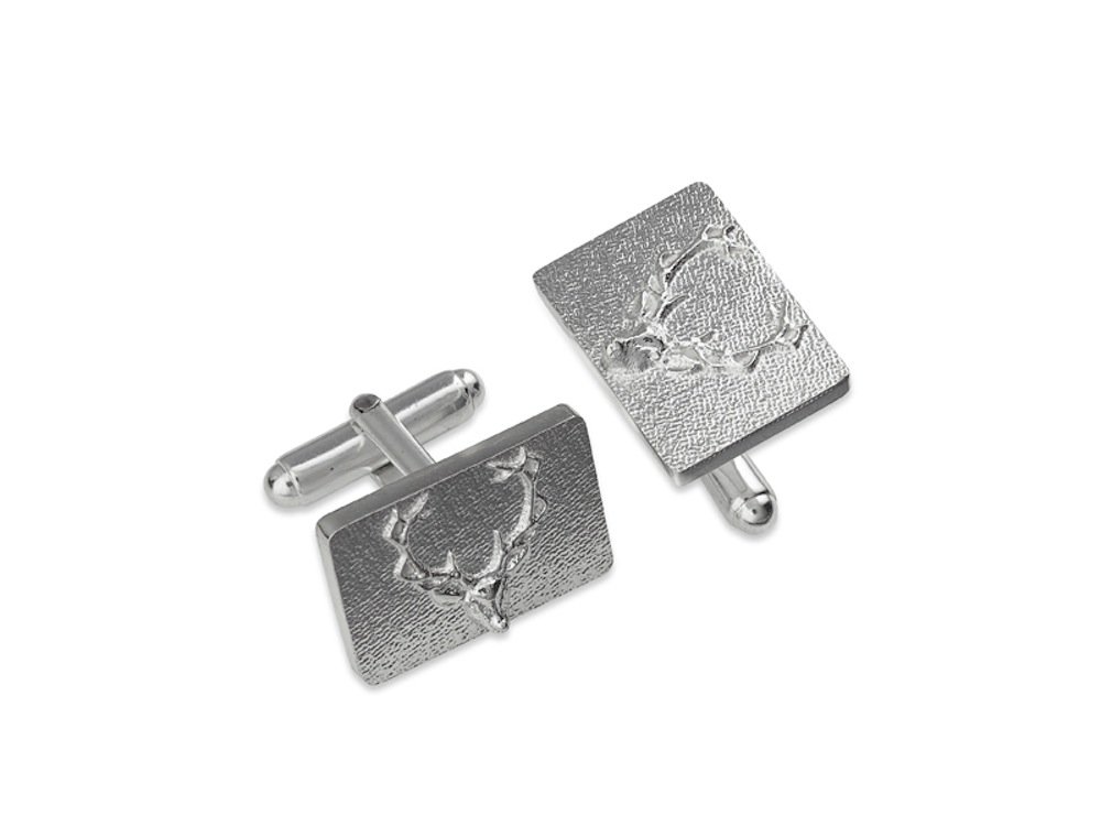 Atemberaubende Scottish Highland Hirsch Massiv Sterling Silber Manschettenknöpfe
