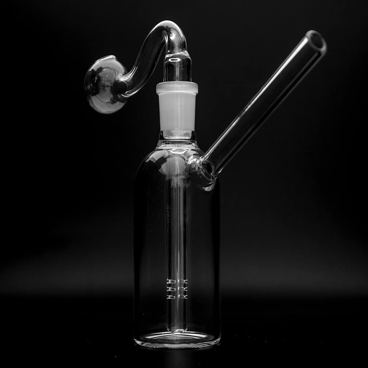 Glass Oil Burner Water Bong Pyrex Glass Oil Burner Pipes Thick Clear Pipe Small Bubbler Bong Mini Oil Dab Rigs for Smoking Bongs （Adapter size 18 mm）