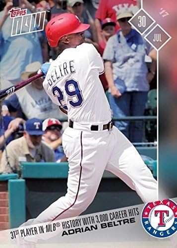 2017 Topps Now Baseball #419 Adrian Beltre 3,000 Career Hits Commemorative Baseball Card - Only 1,691 made!