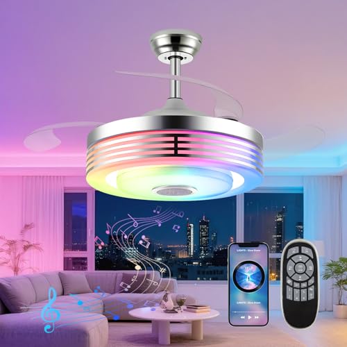 Modern RGB Ceiling Fan with Lights & Bluetooth Speaker