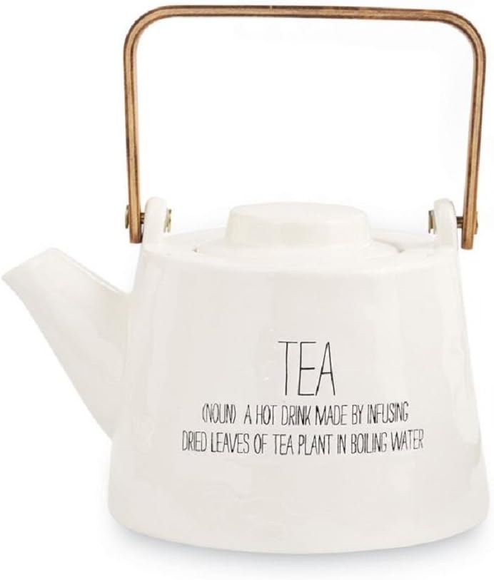 Mud Pie Ceramic Definition Teapot Set of 2 Teapots