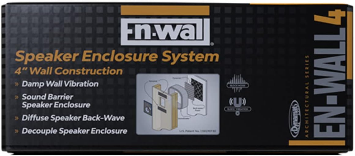 Dynamat En-Wall Speaker Enclosure System – Reduces Vibration & Projects Clearer Sound into Your Room – Easy Install – for 4 Inch Walls – Made in USA
