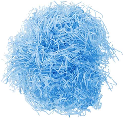 House of Craft - 100 Grams Sky Blue Paper Grass for Crafts Project Gift Packing, Packing of Gifts for Marriage, Christmas, Baby Shower & Any Other Occasion or Party (Sky Blue)