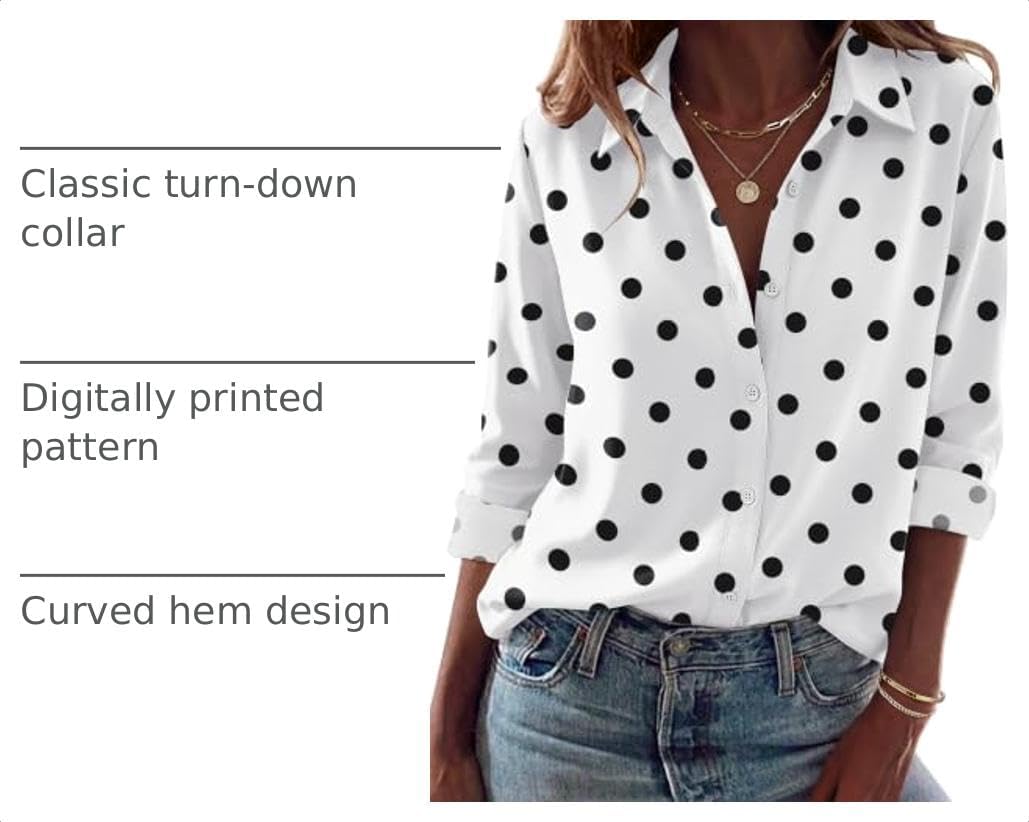 Zeagoo Blouses for Women Dressy Casual Long Sleeve Button Down Shirts Tops image 4