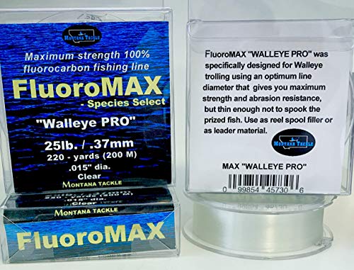 Montana Tackle 100% Fluorocarbon Fishing Line: FluoroMax Walleye PRO