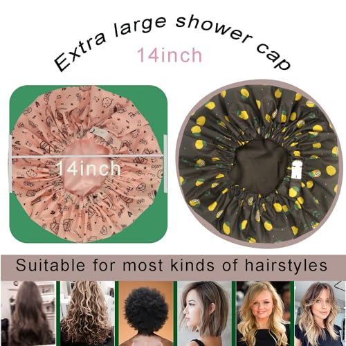 Bonnet de douche imperméable grand format pour routine cheveux et bain - 2