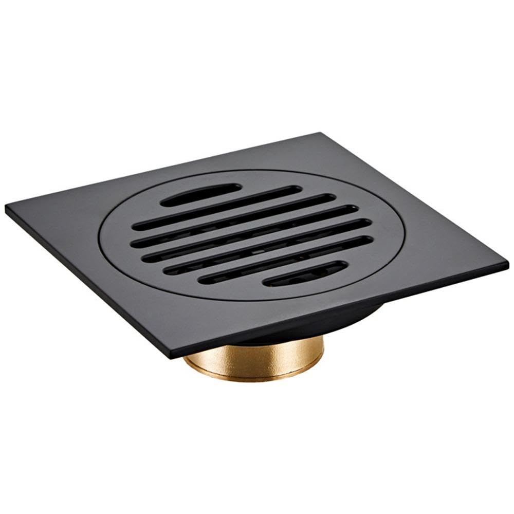 Lkfjnhepf Style A Floor Drain Matte Black Bathtub Shower Drainer Floor 10Cm Brass Square Drain Waste Grate