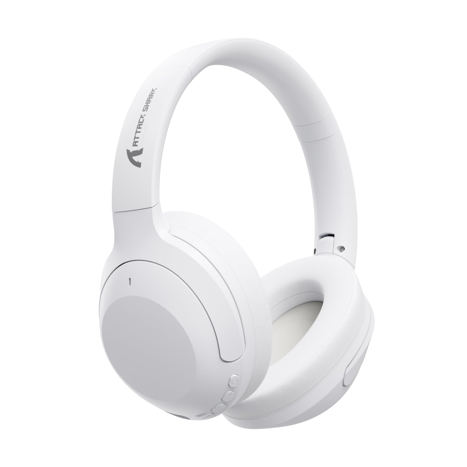 ATTACK SHARK G300 Dual-Mode Lightweight Gaming Headset,Noise Cancelling Headphone with HiFi Stereo Sound Mic,20+Hr Battery,Rechageable Over Ear Headset for PC Mac Mobile Game Travel Home Office-White-image-0