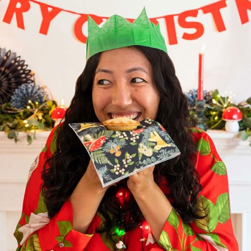 Talking Tables Fall Dinner Napkins with Woodland Forest Mushrooms & Toadstools - Pack of 20 Recyclable Paper Serviettes for Christmas, Kids Party, Winter, Decoupage, Thanksgiving Luncheon