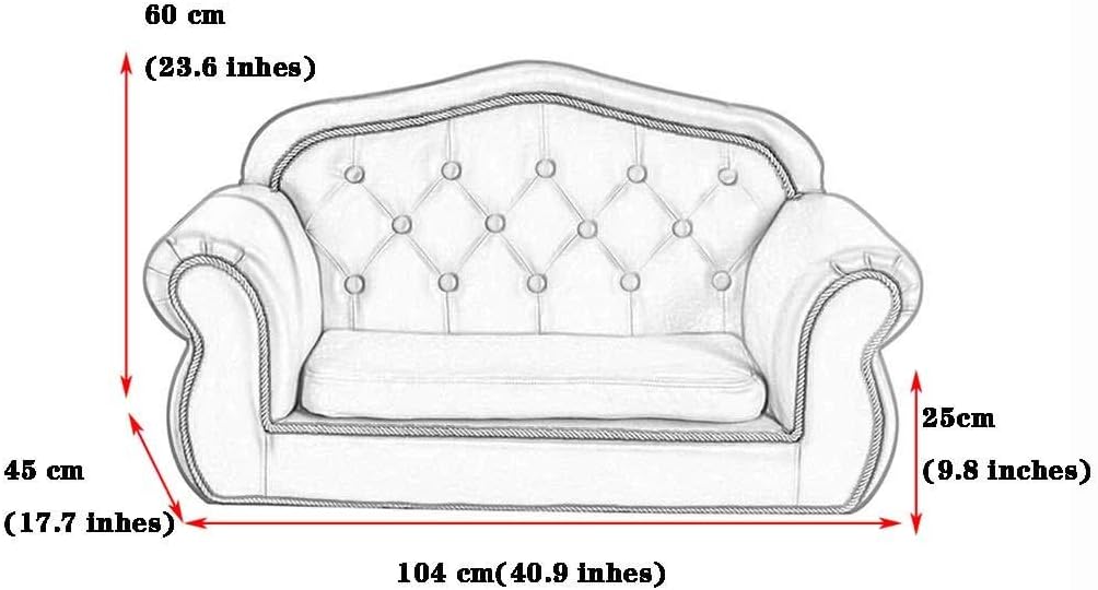 Couch European-Style Simple Princess Double Sofa Chair for Boys and Girls Small Resting Leather Armchair Beside The Bed in The Bedroom Easy to Clean (Colour: Blue Size: 6045104cm) (Green 60*45*104c