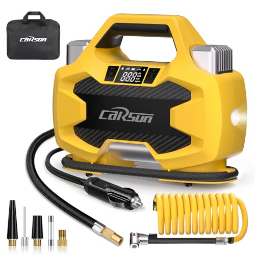 CARSUN Portable Heavy Duty Tire Inflator Pump,Dual...