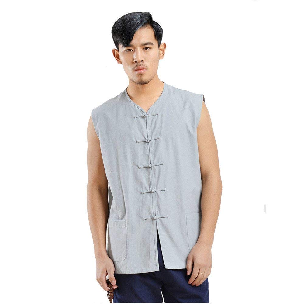ZooBooKung Fu Uniform Vest - Chinese Traditional Qi Gong Martial Arts Wing Chun Shaolin Tai Chi Training Cloths Apparel