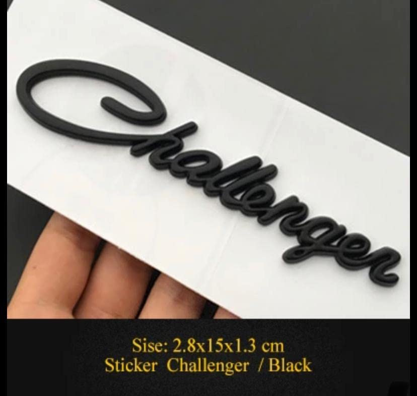 Image of Emblems for Car & Bike Metal Lo.go and Grill Me.tal Lo.go, Auto Accessories for Car Emblem 3D Badge Auto Racing Sport Sticker Grand Tourer Decal. (Black Challenger Sticker)