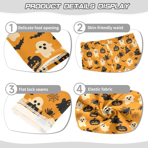 Girls' Athletic Leggings Ankle Length Yoga Dance Pants Kids Teen 4T Spider Ghost Pumpkin Bat3