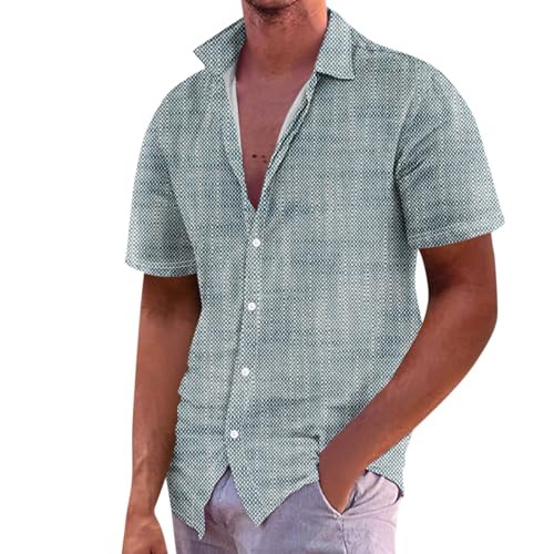 Men's Shirts Shirts for Men Regular Fit Shirts for Men Adult Regular Fit Shirts for Men Short Sleeve Shirts Men Mens Short Sleeve Shirts Loose Fit Graphic T Shirt Hawaiian Green 2XL