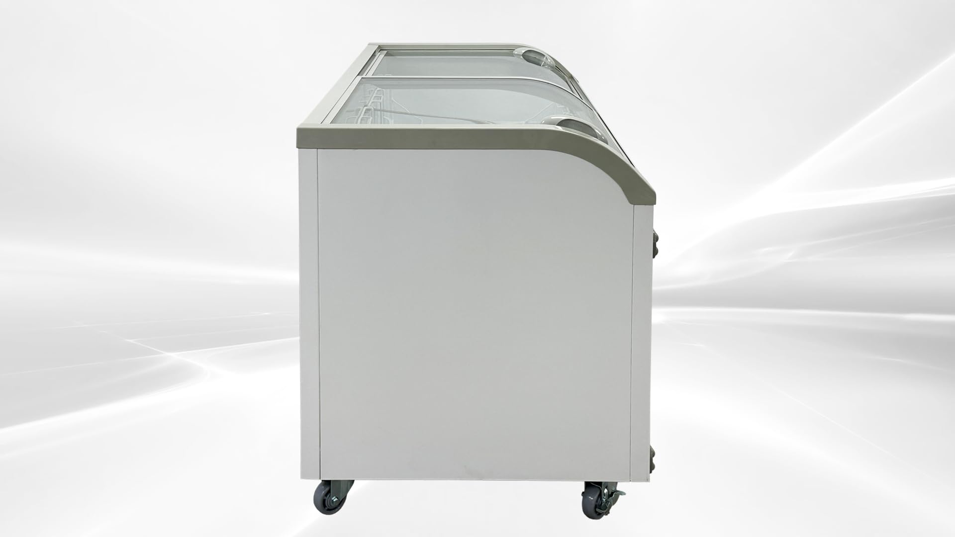 Chest Freezer For Supermarket Glass Sliding Door 58" White Showcase Freezer Curve Display Top W/Storage Baskets - 18 Cu.Ft Sdsc500 on Fridge.com - View 3