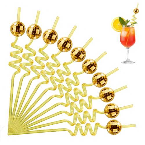 Soledea Disco Ball Reusable Straws for Party