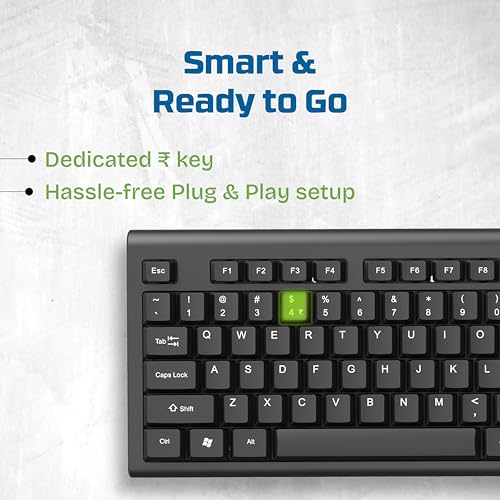 Image of Wireless Keyboard for Laptop, PC & Tablet, 2.4GHz Ultra Slim Keyboard with Soft Silent Keys, Adjustable Stand, UV Coated Keycaps, 10M Wireless Range, Black