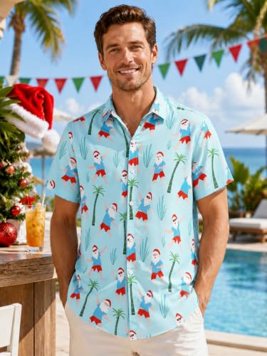 Image of Yoimira Hawaiian Shirts for Men, Print Mens Casual Short Sleeve Button Down Shirts Floral Aloha Beach Shirt