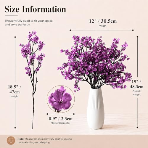 Image of Mandy's 6 Bundles Artificial Lavender Baby's Breath Flowers