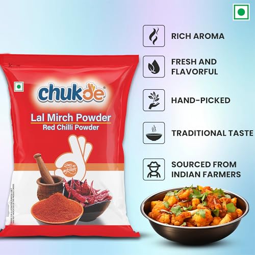 Image of Chukde Red Chilli Powder (Mirch) 100g - Hot & Vibrant (Pack of 4)