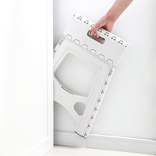 Miniatura 5 de SHIMOYAMA Taburete plegable de plástico de 15 pulgadas de alto para camping, picnic y hogar, 1 paquete, taburete plegable para adultos, blanco