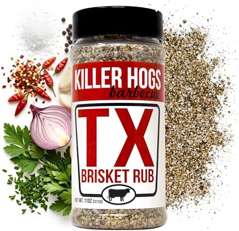 Killer Hogs Bbq Tx Brisket Rub | Championship And Grill Seasoning For Texas Great On Brisket, Ribs, Steaks, Or Turkey 16 Ounces