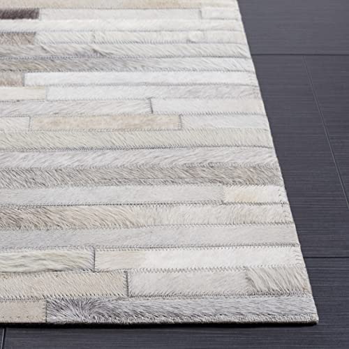 Tapete decorativo SAFAVIEH Studio Leather 6' x 9' gris y marrón miniatura 4